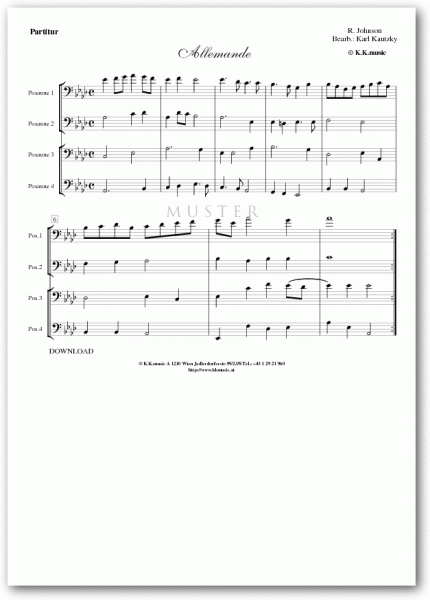 JOHNSON R. - Allemande (Posaunenquartett)