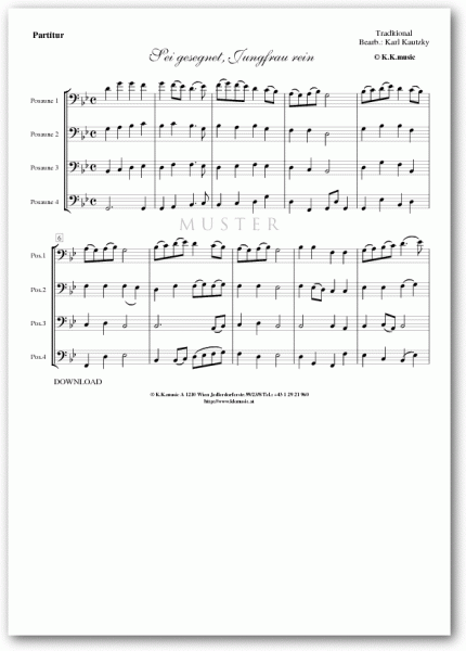 TRADITIONAL - Sei gesegnet, Jungfrau rein - Weihnachten (Posaunenquartett)