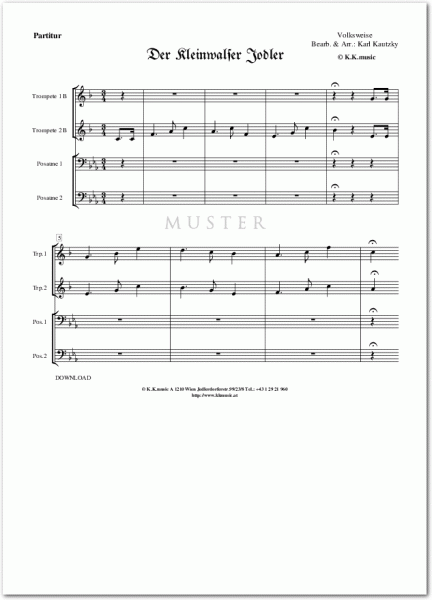 VOLKSWEISE - Kleinwalser Jodler (Blechbläser Quartett)