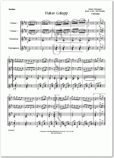 SCHRAMMEL, Johann - Fiaker Galopp (Schrammelquartett)