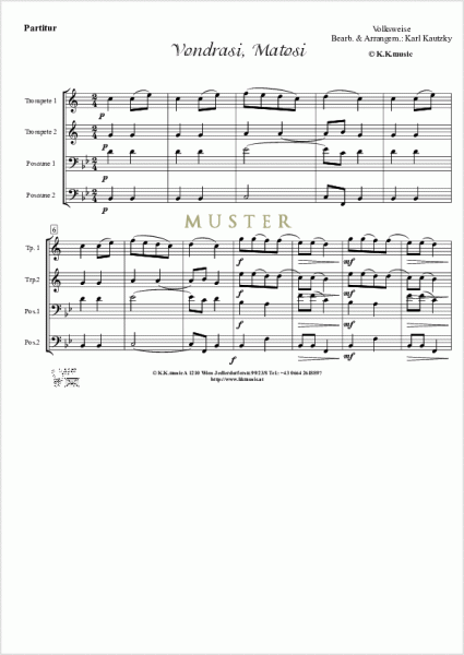VOLKSWEISE - Vontrasi, Matosi - Weihnachten (Blechbläser Quartett)