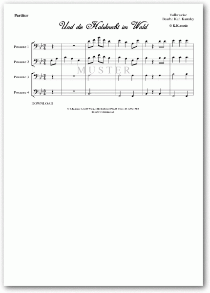 VOLKSWEISE - Und die Holzknecht im Wald (Posaunenquartett)