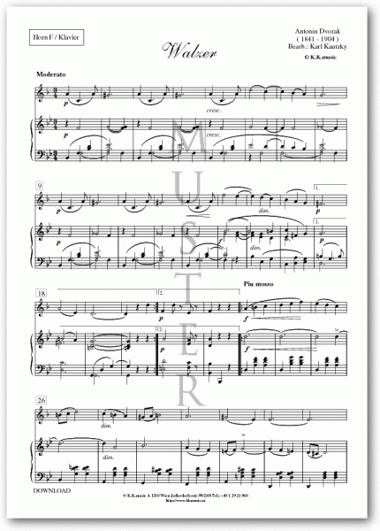 DVORAK, Antonin - Walzer (Horn - Klavier)