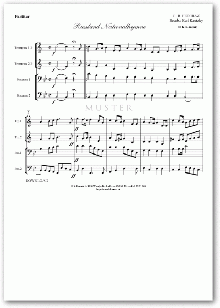 Russland Nationalhymne - FEDERAZ, G. R. (Blechbläserquartett)