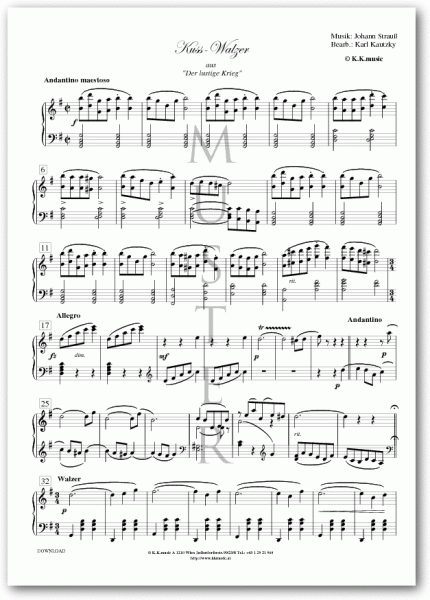 STRAUSS, Johann - Kuss Walzer (Klavier)