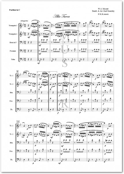 MOZART, Wolfgang Amadeus - Alla Turca (Blechbläser Quintett)