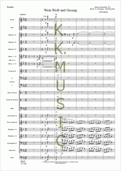 STRAUSS, Johann - Wein Weib und Gesang (Blasmusik)
