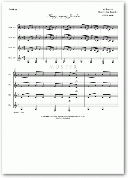 VOLKSWEISE - Hajej, nynej, Jezisku - Weihnachten (Hornquartett)