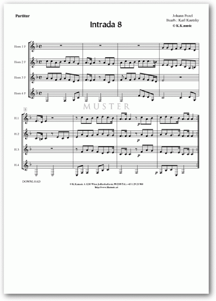 PEZEL, Johann - Intrada 08 (Hornquartett)