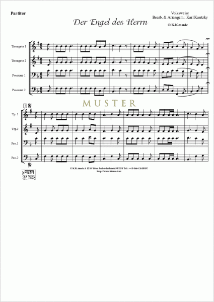 VOLKSWEISE - Der Engel des Herrn - Weihnachten (Blechbläser Quartett)