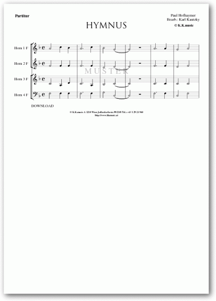 HOFHAYMER, Paul - Hymnus (Hornquartett)