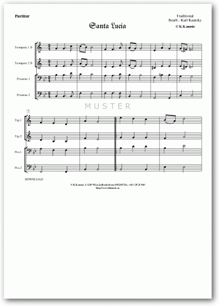 TRADITIONAL - Santa Lucia (Blechbläserquartett)