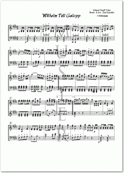 STRAUSS, Johann Vater - Wilhelm Tell Galopp (Klavier)