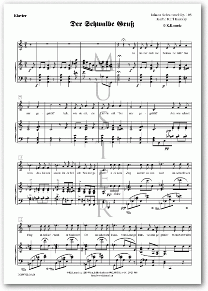SCHRAMMEL, Johann - Der Schwalbe Gruß (Klavier)
