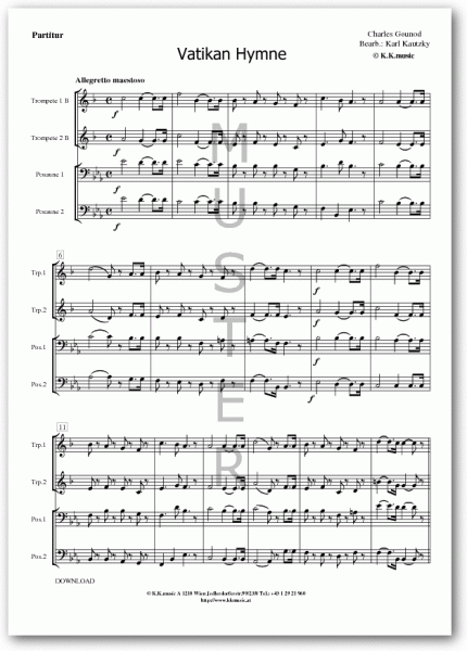 GOUNOD, Charles - VATIKAN Hymne (Blechbläserquartett)