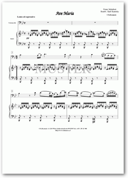 SCHUBERT, Franz - Ave Maria (Violoncello - Harfe)