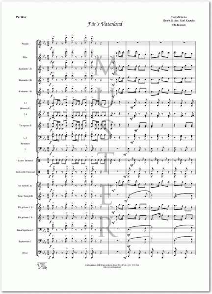 MILLÖCKER, Carl - Für´s Vaterland (Blasmusik)