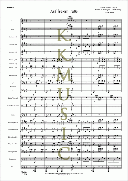 STRAUSS, Johann - Auf freiem Fuße (Blasmusik)