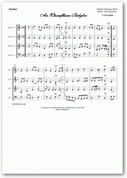 BACH, Johann Sebastian - An Wasserflüssen Babylon (Hornquartett)