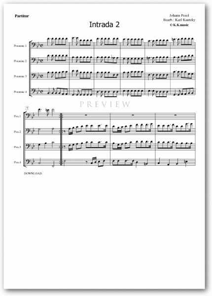 PEZEL, Johann - Intrada 02 (Posaunenquartett)