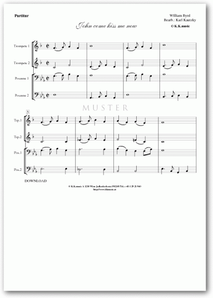 BYRD, William - John come kiss me now (Blechbläserquartett)