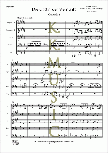 STRAUSS, Johann - Die Göttin der Vernunft (Ouvertüre) (Blechbläserquintett)