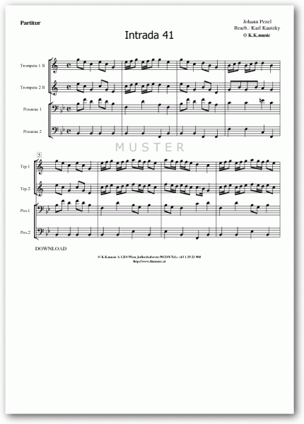 PEZEL, Johann - Intrada 41 (Blechbläserquartett)