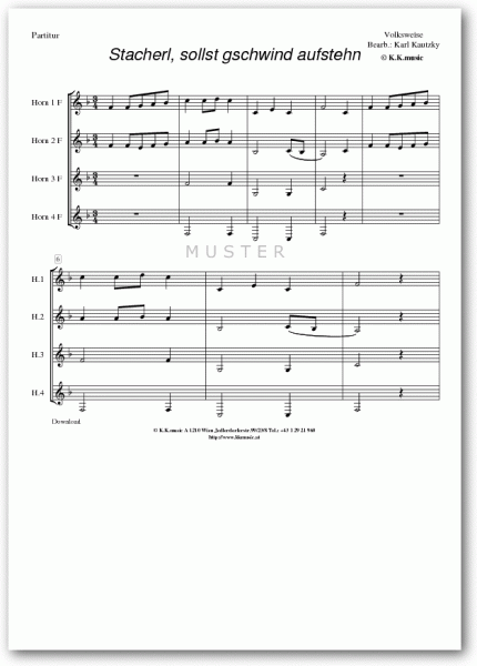 VOLKSWEISE - Stacherl, sollst gschwind aufstehn - Weihnachten (Hornquartett)