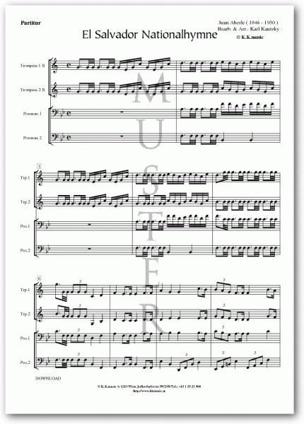 El Salvador Nationalhymne - ABERLE, Juan (Blechbläserquartett)