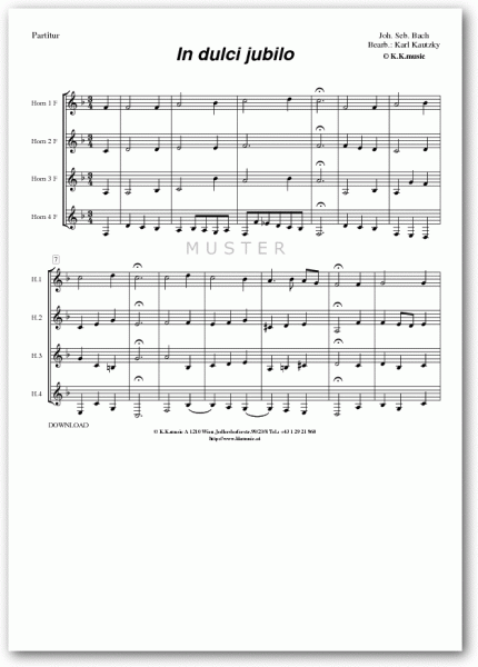 BACH, Johann Sebastian - In dulci jubilo - Weihnachten (Hornquartett)