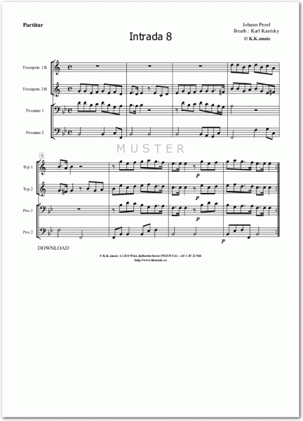 PEZEL, Johann - Intrada 08 (Blechbläserquartett)