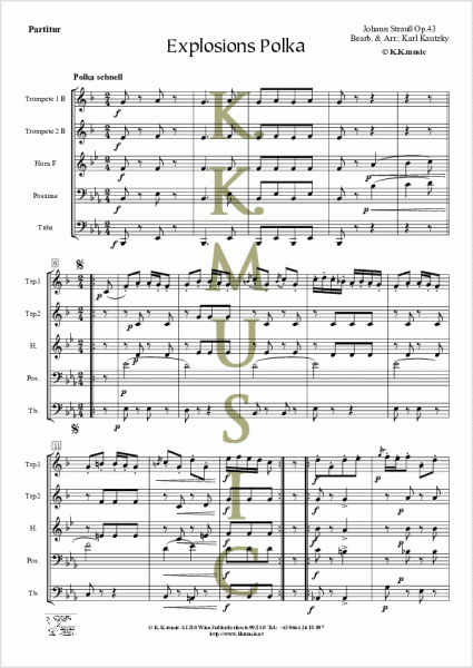 STRAUSS, Johann -Explosions Polka (Blechbläserquintett)