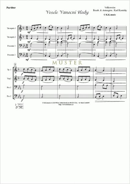 VOLKSWEISE - Vesele Vanocni Hody - Weihnachten (Blechbläser Quartett)