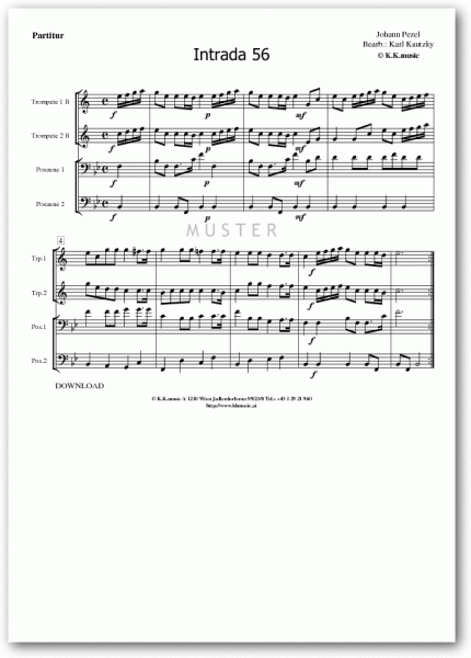 PEZEL, Johann - Intrada 56 (Blechbläserquartett)