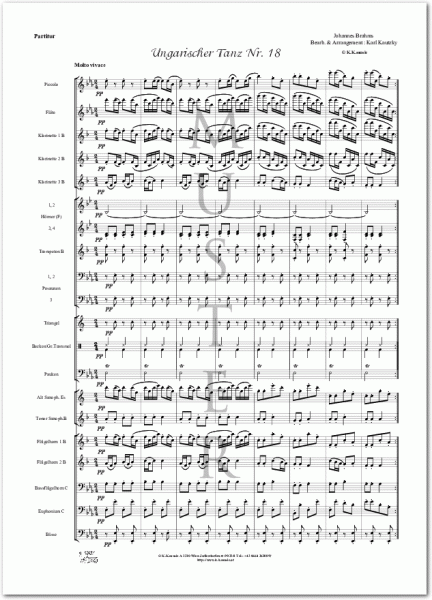 BRAHMS, Johannes - Ungarischer Tanz Nr. 18 (Blasmusik)