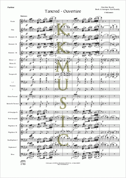ROSSINI, Giacchino - Tancred Ouvertüre (Blasmusik)