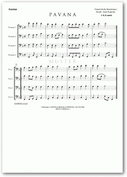 FRANZÖSISCHE RENAISANCE - PAVANA (Posaunenquartett)