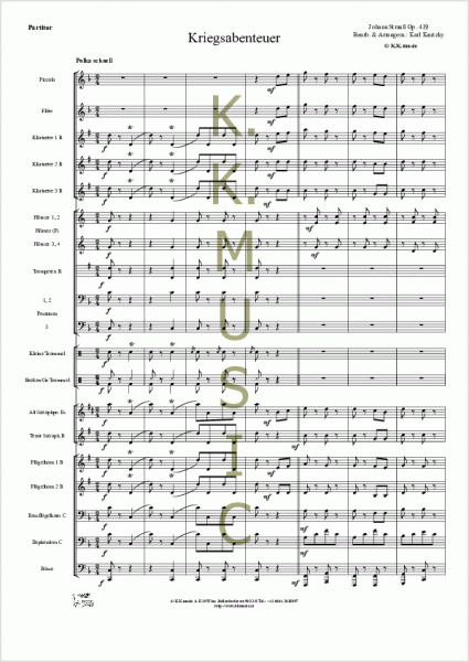 STRAUSS, Johann - Kriegsabenteuer (Blasmusik)