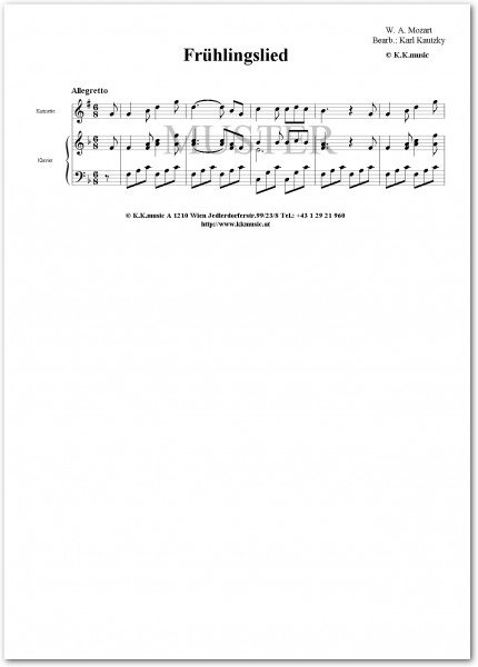 MOZART, Wolfgang Amadeus - Frühlingslied (Klarinette - Klavier)