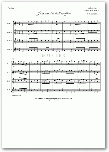 VOLKSWEISE - Jetzt hat sich halt eröffnet - Weihnachten (Flötenquartett)