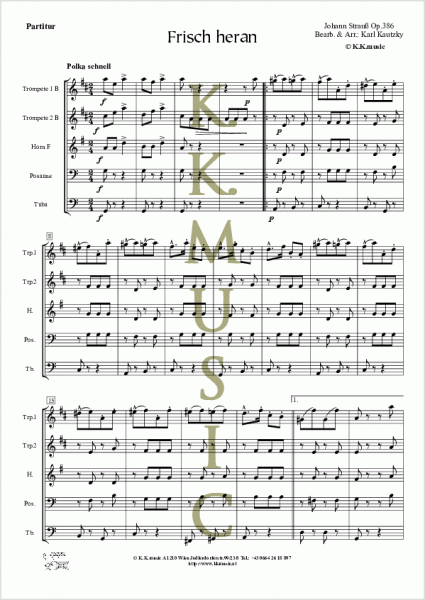STRAUSS, Johann -Frisch heran (Blechbläserquintett)