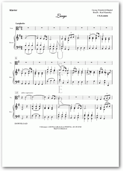 HÄNDEL, Georg Friedrich - Largo (Viola - Klavier)