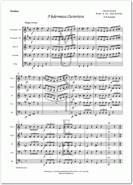 STRAUSS, Johann - Fledermaus Ouvertüre (Blechbläser Quintett)