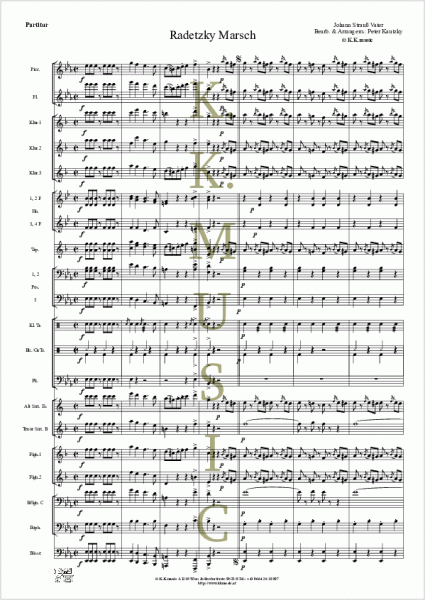 STRAUSS, Johann Vater - Radetzky Marsch (Blasmusik)