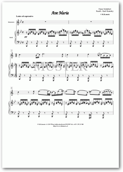 SCHUBERT, Franz - Ave Maria (Klarinette - Harfe)