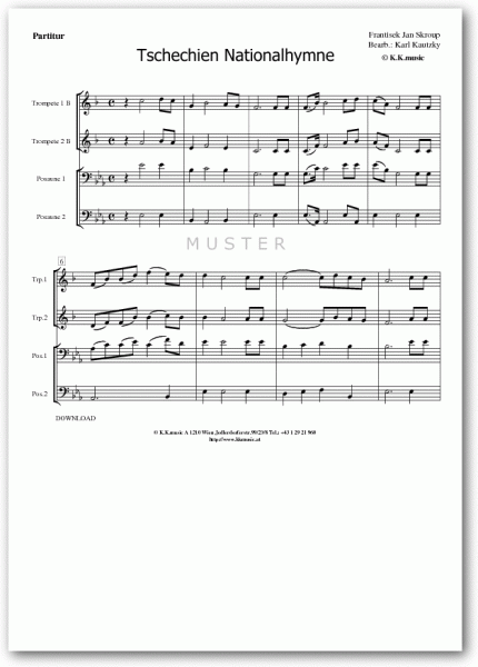 SKROUP, Frantisek Jan - Tschechien Nationalhymne (Blechbläserquartett)