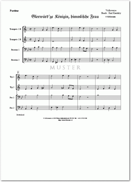 VOLKSWEISE - Glorwürd´ge Königin himmlische Frau (Blechbläser Quartett)
