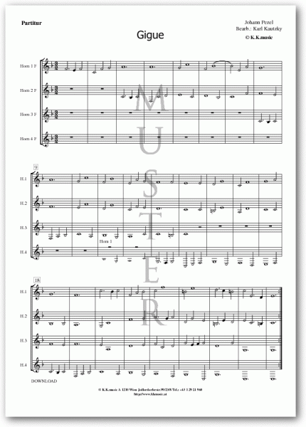 PEZEL, Johann - Gigue (Hornquartett)