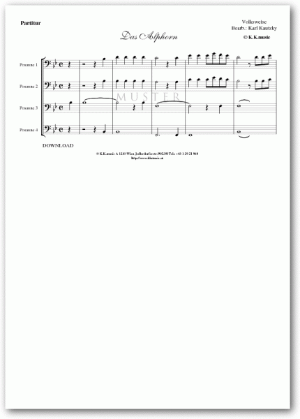 VOLKSWEISE - Das Alphorn (Posaunenquartett)