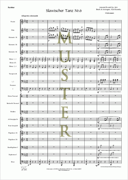 DVORAK, Antonin - Slawischer Tanz Nr. 6 (Blasmusik)